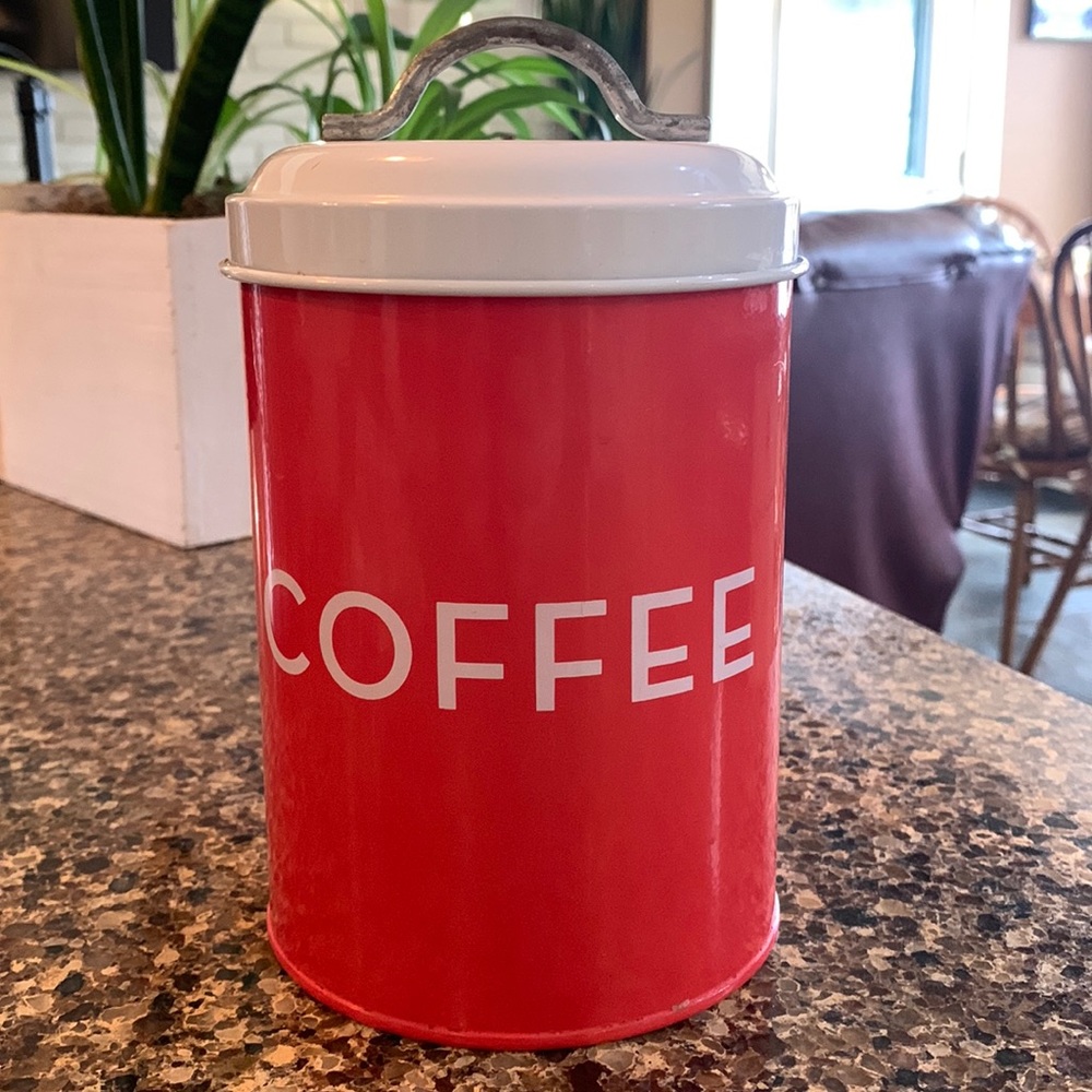 Red Coffee Tin